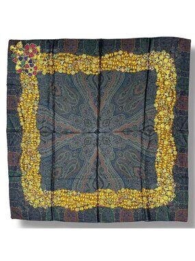 Chanel Scarf Silk Chain Gem Pattern Gold
